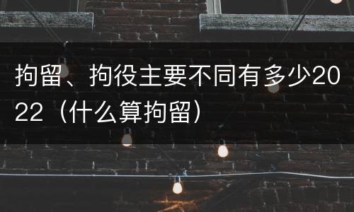 拘留、拘役主要不同有多少2022（什么算拘留）