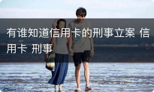 有谁知道信用卡的刑事立案 信用卡 刑事