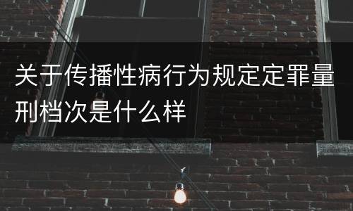 关于传播性病行为规定定罪量刑档次是什么样