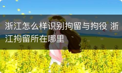 浙江怎么样识别拘留与拘役 浙江拘留所在哪里