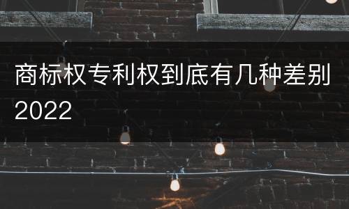 商标权专利权到底有几种差别2022