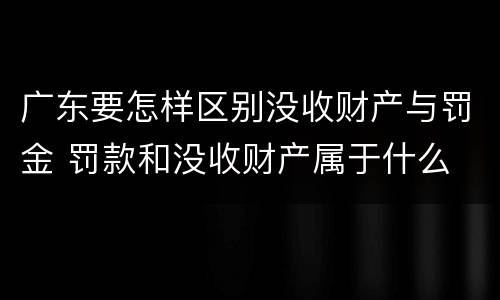 广东要怎样区别没收财产与罚金 罚款和没收财产属于什么
