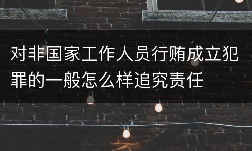 对非国家工作人员行贿成立犯罪的一般怎么样追究责任