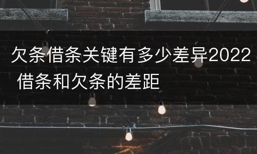 欠条借条关键有多少差异2022 借条和欠条的差距