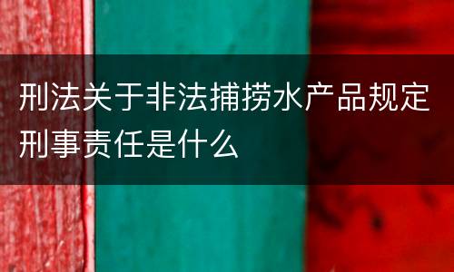 刑法关于非法捕捞水产品规定刑事责任是什么