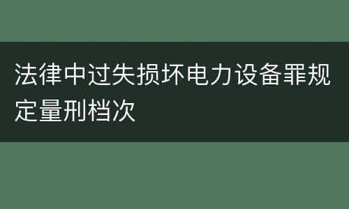 法律中过失损坏电力设备罪规定量刑档次