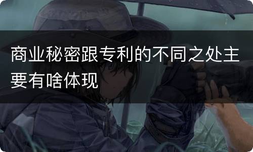商业秘密跟专利的不同之处主要有啥体现