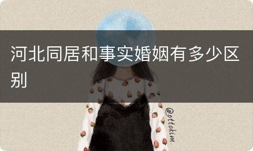 河北同居和事实婚姻有多少区别