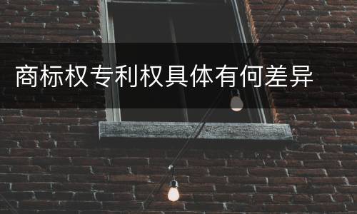 商标权专利权具体有何差异