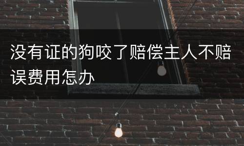 没有证的狗咬了赔偿主人不赔误费用怎办