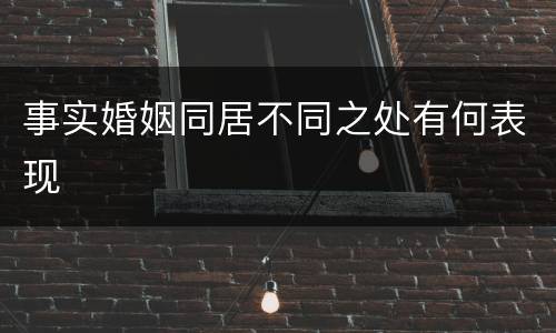 事实婚姻同居不同之处有何表现