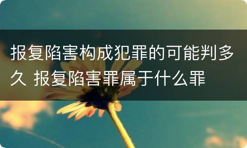 报复陷害构成犯罪的可能判多久 报复陷害罪属于什么罪