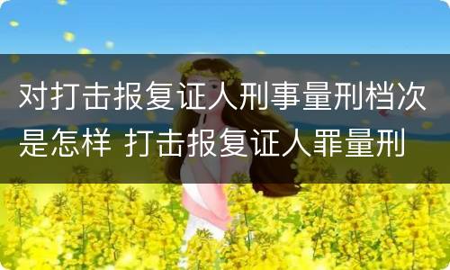 对打击报复证人刑事量刑档次是怎样 打击报复证人罪量刑