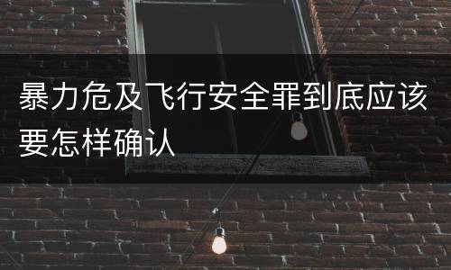 暴力危及飞行安全罪到底应该要怎样确认