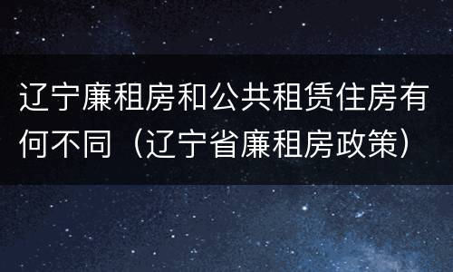 辽宁廉租房和公共租赁住房有何不同（辽宁省廉租房政策）