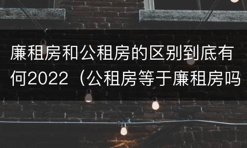 廉租房和公租房的区别到底有何2022（公租房等于廉租房吗）