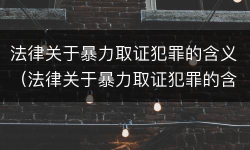 法律关于暴力取证犯罪的含义（法律关于暴力取证犯罪的含义是）