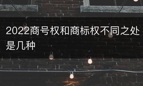 2022商号权和商标权不同之处是几种