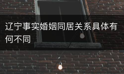 辽宁事实婚姻同居关系具体有何不同