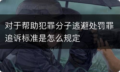 对于帮助犯罪分子逃避处罚罪追诉标准是怎么规定