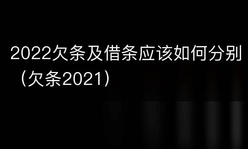 2022欠条及借条应该如何分别（欠条2021）