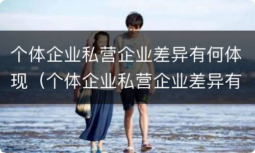 个体企业私营企业差异有何体现（个体企业私营企业差异有何体现呢）