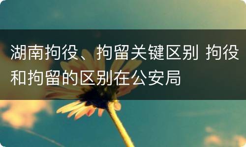湖南拘役、拘留关键区别 拘役和拘留的区别在公安局