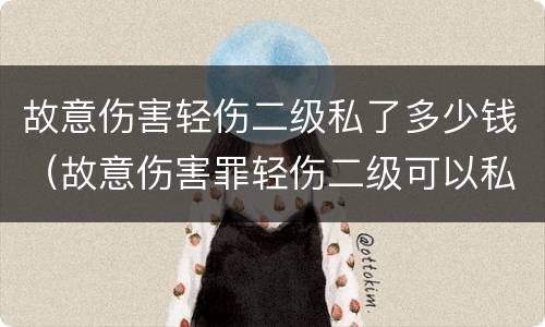 故意伤害轻伤二级私了多少钱（故意伤害罪轻伤二级可以私了吗）