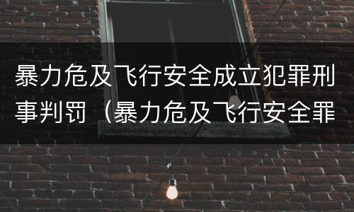 暴力危及飞行安全成立犯罪刑事判罚（暴力危及飞行安全罪的构成要件）