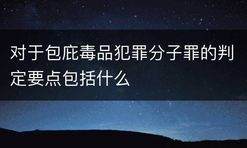 对于包庇毒品犯罪分子罪的判定要点包括什么