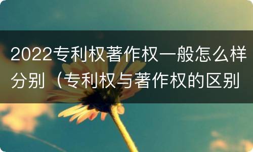 2022专利权著作权一般怎么样分别（专利权与著作权的区别）