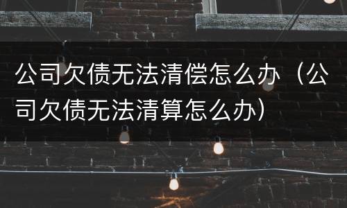 公司欠债无法清偿怎么办（公司欠债无法清算怎么办）