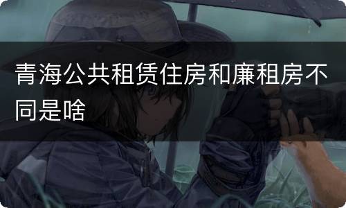 青海公共租赁住房和廉租房不同是啥
