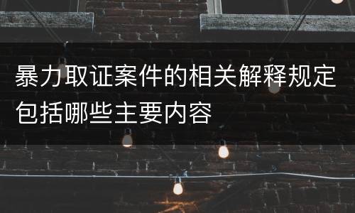 暴力取证案件的相关解释规定包括哪些主要内容