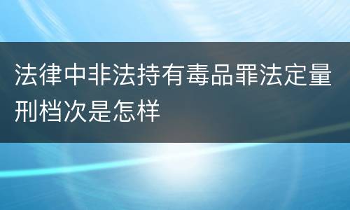 法律中非法持有毒品罪法定量刑档次是怎样