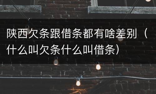 陕西欠条跟借条都有啥差别（什么叫欠条什么叫借条）