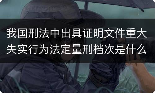 我国刑法中出具证明文件重大失实行为法定量刑档次是什么