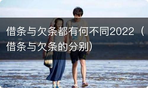 借条与欠条都有何不同2022（借条与欠条的分别）