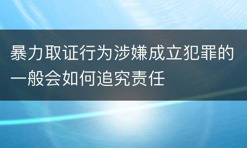 暴力取证行为涉嫌成立犯罪的一般会如何追究责任