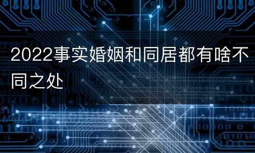 2022事实婚姻和同居都有啥不同之处