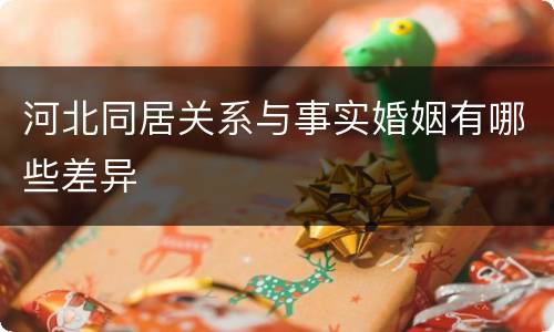 河北同居关系与事实婚姻有哪些差异