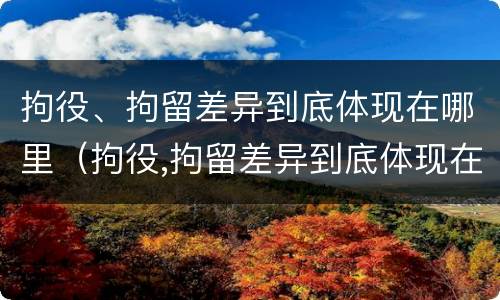 拘役、拘留差异到底体现在哪里（拘役,拘留差异到底体现在哪里呢）