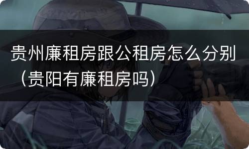 贵州廉租房跟公租房怎么分别（贵阳有廉租房吗）