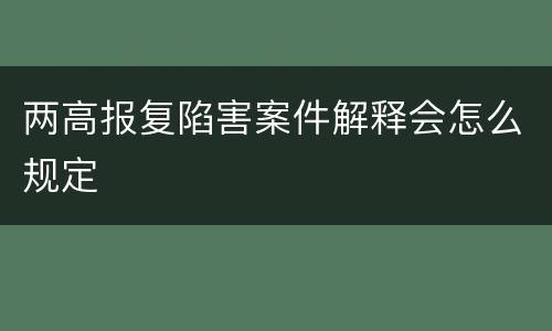 两高报复陷害案件解释会怎么规定
