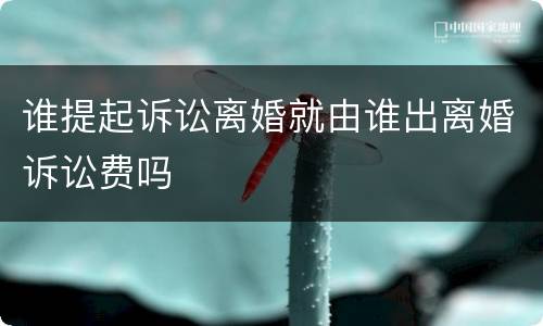 谁提起诉讼离婚就由谁出离婚诉讼费吗