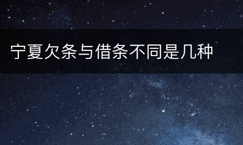 宁夏欠条与借条不同是几种