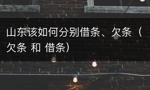 山东该如何分别借条、欠条（欠条 和 借条）