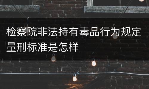 检察院非法持有毒品行为规定量刑标准是怎样