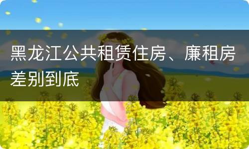 黑龙江公共租赁住房、廉租房差别到底
