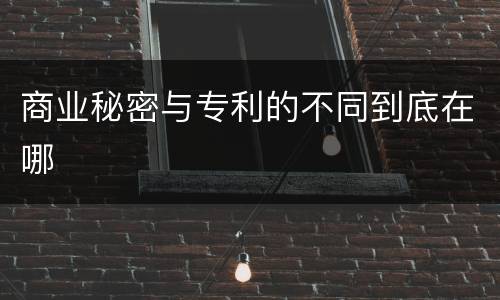 商业秘密与专利的不同到底在哪